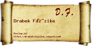 Drabek Füzike névjegykártya